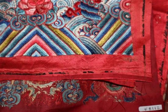 A quantity of Chinese textiles etc.